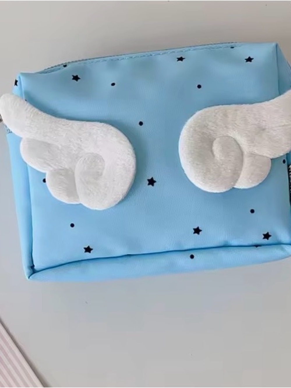 Kids Blue Winged Pouch - Star Print square size